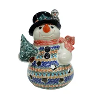 Ozdoby bożonarodzeniowe - Ceramiczny bałwan duży Ceramika Bolesławiec - miniaturka - grafika 1