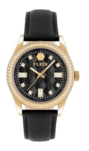 Philipp Plein Queen damski analogowy zegarek kwarcowy, Czarny, Pasek.