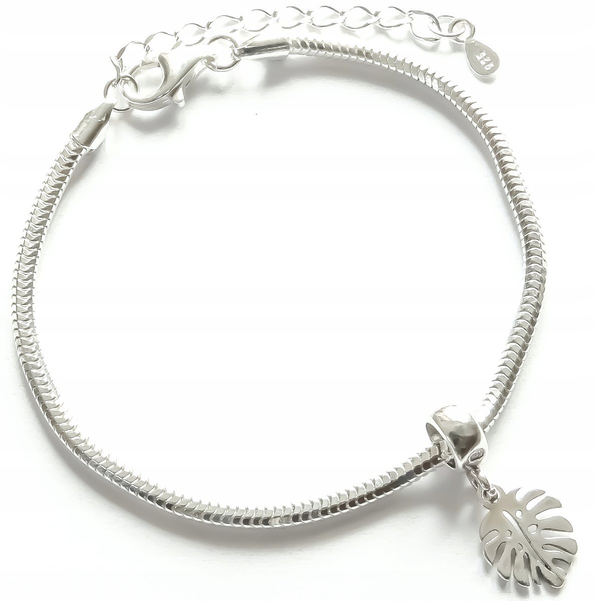 Bransoletka srebrna925 modułowa do charmsów 17-21 cm regulowana z korlikiem