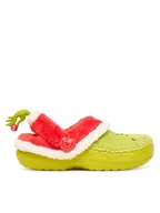 Klapki i japonki męskie - Crocs Klapki Classic Lined Clog 211688 Zielony - miniaturka - grafika 1