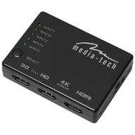 Rozgałęźniki - Media-Tech Przełącznik HDMI 5-portowy MT5207 - miniaturka - grafika 1