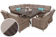 Narożne meble ogrodowe technorattanowe Windsor Brown Mat / Brown Melange