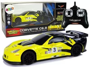 Import leantoys Auto Sportowe R/C 1:24 Corvette Żółte C6.R 2.4 G Światła 9734 - Zabawki zdalnie sterowane - miniaturka - grafika 1