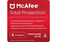 Programy antywirusowe - Kod aktywacyjny MCAFEE Program Total Protection (5 urządzeń, 1 rok) - miniaturka - grafika 1