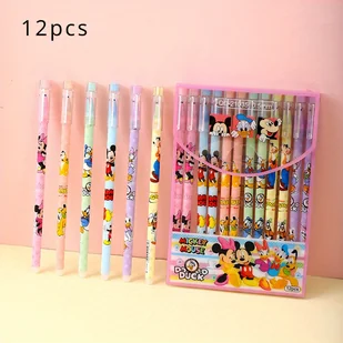 TEMU 12 szt. Długopisy żelowe Mickey, Proste Długopisy żelowe w stylu kreskówki, Urocze i efektowne Długopisy żelowe z domkiem Mickey Mouse, Idealne - Inne - miniaturka - grafika 1