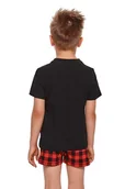 Piżamy chłopięce - Krótka piżama chłopięca Prince czarna 134/140 - miniaturka - grafika 1