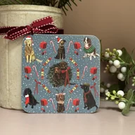 Ozdoby bożonarodzeniowe - Alex Clark Podkładka pod kubek Świąteczne psy Święta - kubek - miniaturka - grafika 1