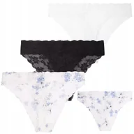 Majtki damskie - 3X MAJTKI DAMSKIE FIGI BIKINI KOBIECE W KWIATY KORONKOWE MORAJ L - miniaturka - grafika 1