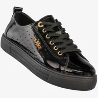 Półbuty damskie - Sneakersy Damskie Skórzane Buty Eleganckie Filippo Czarne DP7052/25BK Czarny 36 - miniaturka - grafika 1