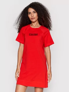Sukienki - Calvin Klein Underwear Sukienka codzienna 000QS6800E Czerwony Regular Fit - grafika 1