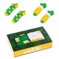 Skarpetki męskie - ZOOKSY zestaw kolorowych skarpet stopek męskich w zestawie r.41-46 2 pary, skarpety stopki z motywem piwa - mixTURY CHMIELOWE - miniaturka - grafika 1