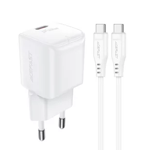 Ładowarka sieciowa Acefast A77 Mini PD 30W GaN + kabel USB-C - biaa - Ładowarki do telefonów - miniaturka - grafika 1