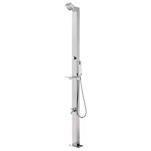 vidaXL Prysznic ogrodowy 220 cm, stal nierdzewna - Akcesoria do basenów - miniaturka - grafika 1