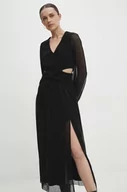 Sukienki - Answear Lab sukienka kolor czarny maxi rozkloszowana - miniaturka - grafika 1