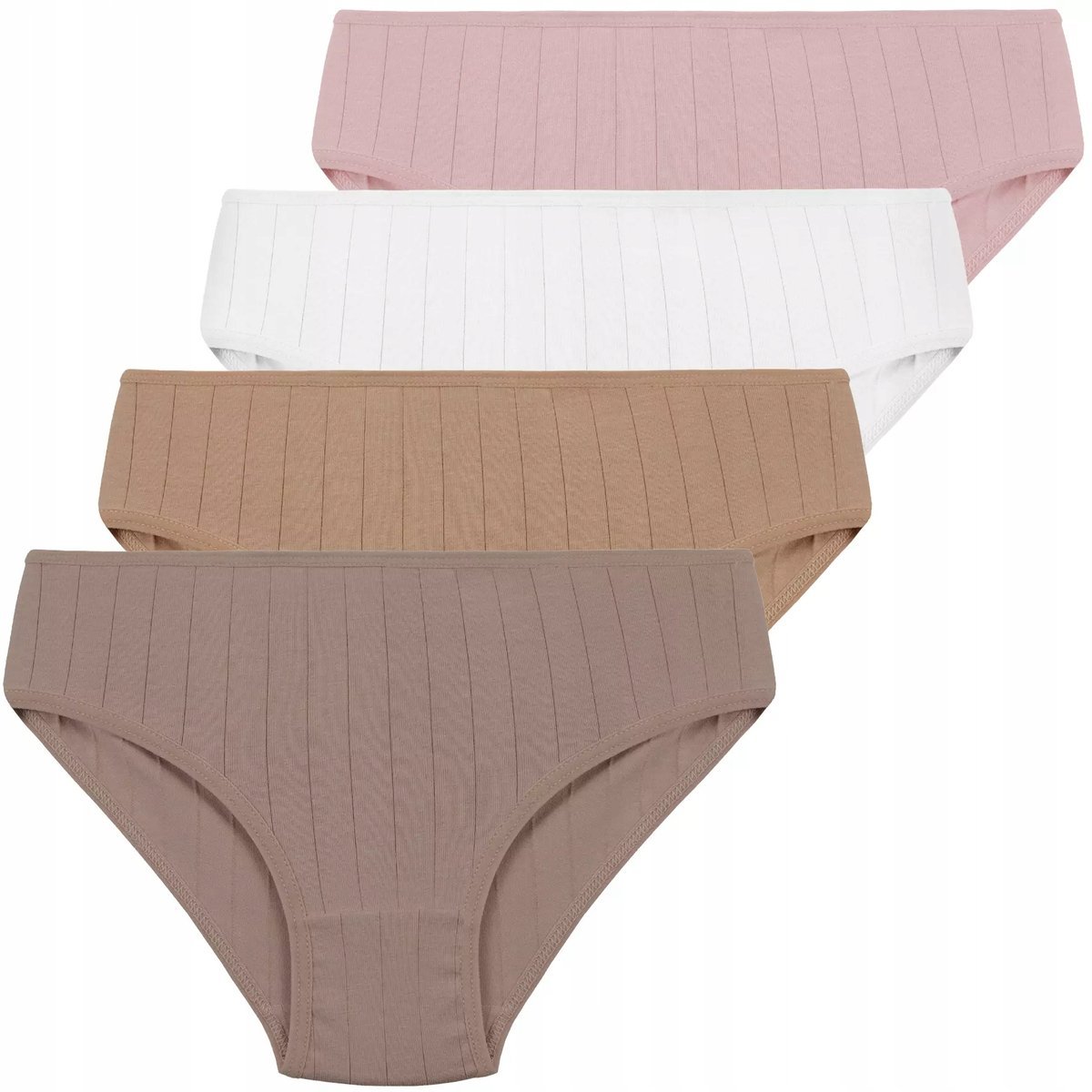 Majtki Dziewczęce Figi Bawełniane Gładkie Mix Kolor 4-pak MORAJ 134-140