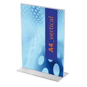 Systemy ekspozycyjne i znaki informacyjne - Stojak na menu na stół, typ T, A6 do wysokości, opakowanie 5 szt. - miniaturka - grafika 1