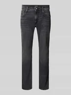 Spodnie męskie - Jeansy o kroju slim fit z 5 kieszeniami - miniaturka - grafika 1
