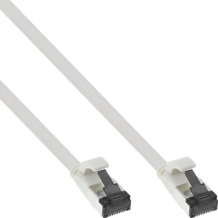 InLine InLine® Flat patch cable, U/FTP, Cat.8.1, TPE halogen free, white, 0,25m - Patchcordy - miniaturka - grafika 1