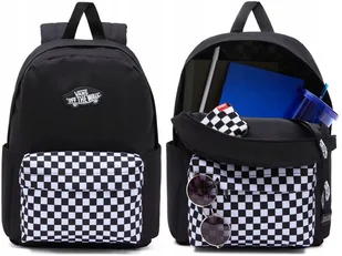 Plecak Szkolny Vans Old Skool Czarny Klasyk Realm Checkerboard Szachownica - Plecaki szkolne i tornistry - miniaturka - grafika 1