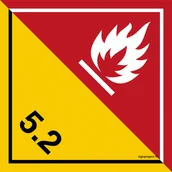 Systemy ekspozycyjne i znaki informacyjne - MB035 NADTLENKI ORGANICZNE KLASA 5.4, FN - FOLIA SAMOPRZYLEPNA; (100X100MM) - miniaturka - grafika 1