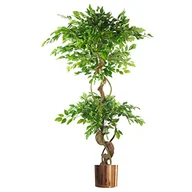 Sztuczne drzewka - Leaf Realistyczne sztuczne japońskie drzewo fruticosa fikus, skręcona duża miedź, 150 cm - miniaturka - grafika 1
