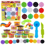 Masy plastyczne - Ciastolina Plastelina Masa Plastyczna Zestaw Akcesoria 12 Tubek Kolorowych - miniaturka - grafika 1