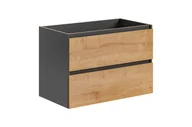Szafki łazienkowe - Monako Grey Oak Szafka pod umywalkę 80 cm - miniaturka - grafika 1