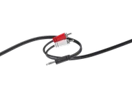 Kable - Kabel audio Jack 3,5mm - 2x RCA ISY IAU-1023 1.5m Czarny - miniaturka - grafika 1