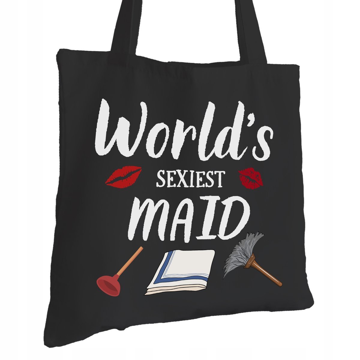 Torba Bawełniana dla Sprzątaczki Czarna Prezent ekologiczna Trwały Nadruk