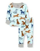 Piżamy chłopięce - Hatley Organic Bawełna Długi rękaw Pyjama Zestaw Piżamy Dla Dzieci, Playful Puppies, 1 lat - miniaturka - grafika 1