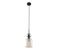 Lampy sufitowe - Lampa wisząca na przewodzie SOPHIA 1xE14/10W/230V czarny/zielony/dymny beż - miniaturka - grafika 1