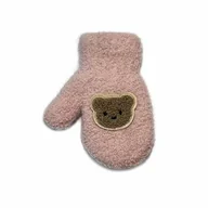 Rękawiczki - Rękawiczki dziecięce jeden palec ocieplone różowe - miniaturka - grafika 1