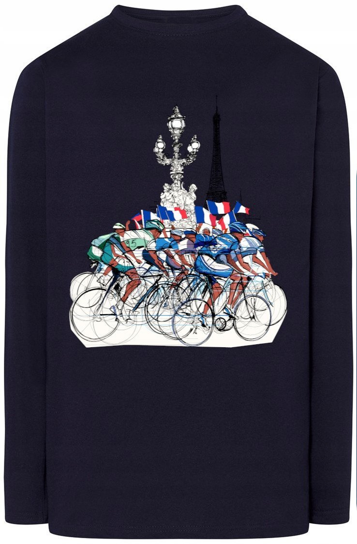 Tour De France Longsleeve Nadruk Modny r.XS