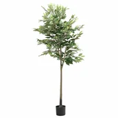 Sztuczne kwiaty - vidaXL Sztuczne drzewo Ficus 756 liści 170 cm zielone - miniaturka - grafika 1