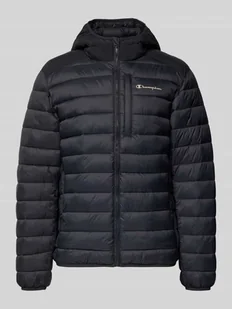 Kurtka pikowana z kapturem i logo - Kurtki męskie - miniaturka - grafika 1