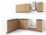 Meble kuchenne - Zestaw Mebli Kuchennych Bari Plus 240X180-P Dąb Kamienny - miniaturka - grafika 1