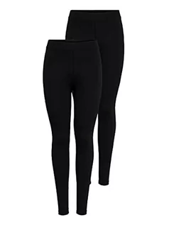 Legginsy - ONLY Legginsy damskie Basic, Czarny (Black Pack: Black And Black), XL - grafika 1