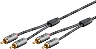 Goobay 65295 kabel audio 5 m 2 x RCA Czarny, Srebrny 65295 - Kable komputerowe i do monitorów - miniaturka - grafika 1