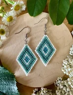 Kolczyki - Kolczyki romby akwamaryna - miniaturka - grafika 1