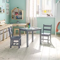 Stoliki dla dzieci - Flash Furniture Kwadratowe zestawy stołów do aktywności, drewno inżynieryjne, szary - miniaturka - grafika 1