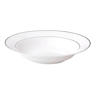Talerz AMBITION Aura Silver 23 cm Biało-srebrny - Talerze - miniaturka - grafika 1