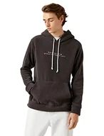 Bluzy męskie - Koton Męska bluza Kapuzen z polarową naklejką, Anthrazit (931), L, Anthrazit (931), L - miniaturka - grafika 1