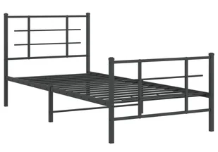 Czarne metalowe łóżko małżeńskie 100x200cm - Alester - Łóżka - miniaturka - grafika 1