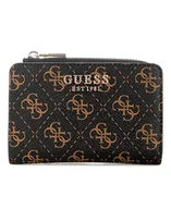 Portfele - GUESS Laurel II Zip Around Card Case, Brown Logo - miniaturka - grafika 1