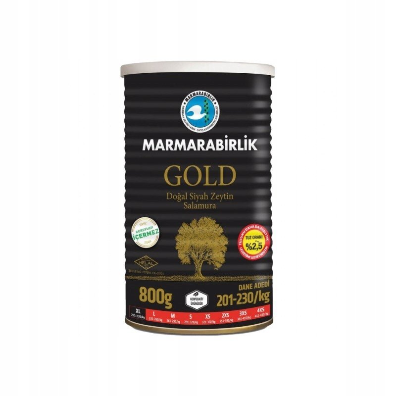 Oliwki tureckie czarne z pestką MARMARABIRLIK GOLD 800 g - XL
