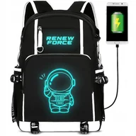 Plecaki szkolne i tornistry - Pojemny Plecak Szkolny Świecący Wielokomorowy Wodoodporny Astronauta 35L Xl Glv-X3 - miniaturka - grafika 1