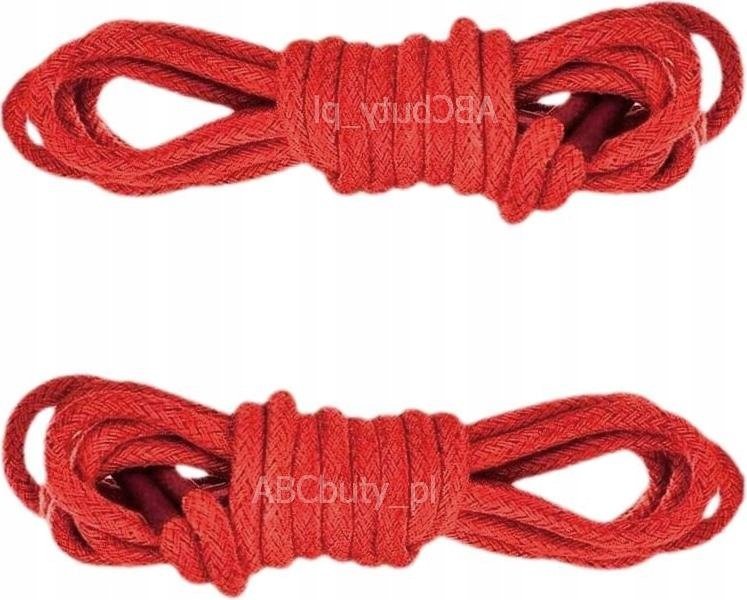 CZERWONE Okrągłe Sznurówki do Adidasów Trekkingowych 5mm Sznurowadła 90 cm