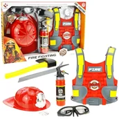 Zabawy w naśladowanie dorosłych - Zestaw Strażacki Strój Mały Strażak Kask Kamizelka Akcesoria - miniaturka - grafika 1