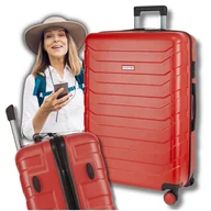 Walizki - Walizka podróżna na kółkach średnia kuferek poliwęglan dla dziewczynki 63L - miniaturka - grafika 1