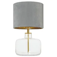 Lampy stojące - Kaspa Abażurowa lampka nocna LORA 41067108 stojąca lampa szara hol - miniaturka - grafika 1